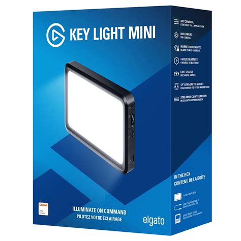 Elgato Key Light Mini - Battery powered; compatible with iPhone; Android; Mac and PC; Brightness - 800 lumens(adjustable); 